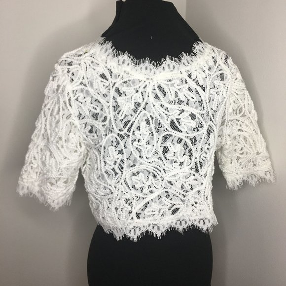 San Joy - Lace White Crop Top - Medium - Picture 1 of 12